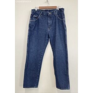 Wrangler Regular Fit Blue Jeans Heavy Quality Denim Work Pants - Size 36x30